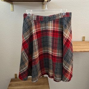 Vintage plaid wool skirt